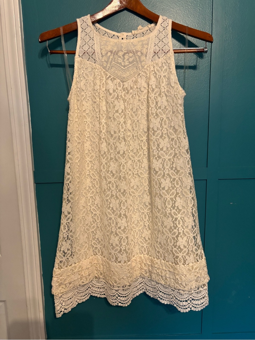 Rewind Cream Lace Sleeveless Dress- Lined - size small